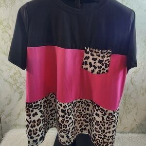 SHEIN Curve Color Block Top